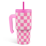 SippyKup 20oz Kids Tumbler with Half Handle | Pink Checkers