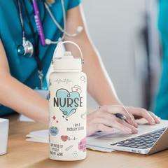 White Nurse SipChic | Straw Lid Water Bottle 32oz