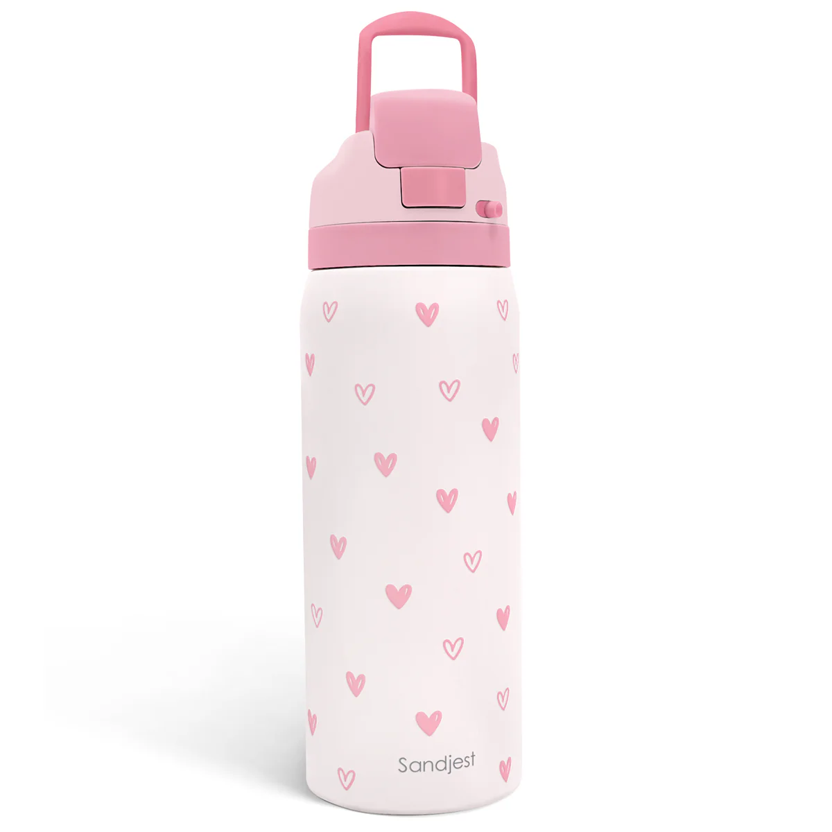 Pink Heart VividPop | Push-button Lid Water Bottle 32oz