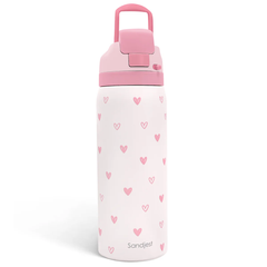 Pink Heart VividPop | Push-button Lid Water Bottle 32oz