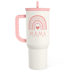 Gift for Mom from Daughter Son - Mama Insulated Stainless Steel Tumbler 40oz with Handle and Straw, Travel Coffee Mug for Mommy Moms - Gifts Idea for Birthday Christmas Mothers Day