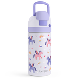 FunzyPop 16oz Kids Push-button Water Bottle | Unicorns