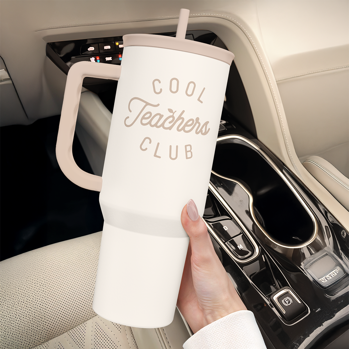 Teacher Appreciation Gift for Women - Stainless Steel Insulated Tumbler with Handle - Teachers Travel Coffee Mug Cup for Women Back to School Birthday Christmas, 40oz
