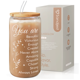 Inspiration GlassGlow | Glass Tumbler with Bamboo Lid 16oz