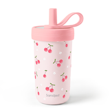 FunzyKup 14oz Kids Spill-resistant Straw Tumbler | Sweet Cherries