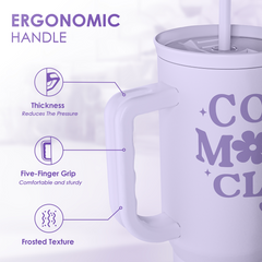 Gift for Mom - Cool Mom Club Stainless Steel Tumbler with Handle, Travel Coffee Mug for Moms - Gifts for Birthday Christmas Mothers Day, 40oz
