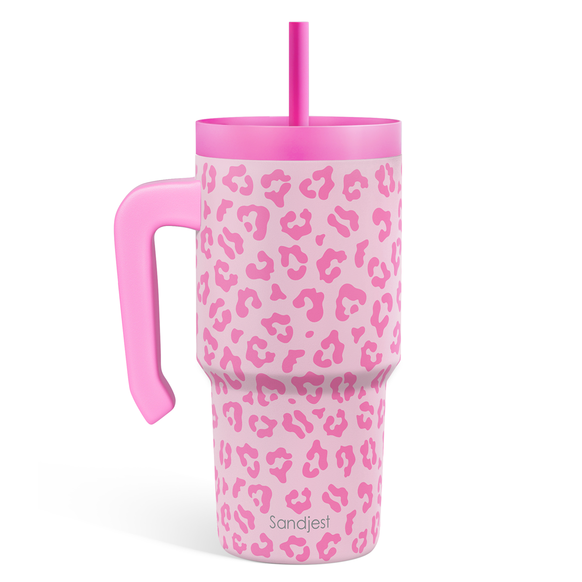SippyKup 20oz Kids Tumbler with Half Handle | Pink Leopard
