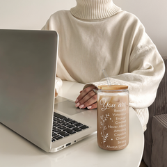 Inspiration GlassGlow | Glass Tumbler with Bamboo Lid 16oz
