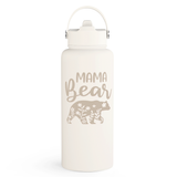 Beige Mama Bear SipChic | Straw Lid Water Bottle 32oz