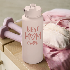 Mom Water Bottle, Best Mom Ever Bottles 32oz Stainless Steel Insulated with Lid, Gifts for Moms from Daughter Son, Gifts for Mother's Day Christmas Birthday