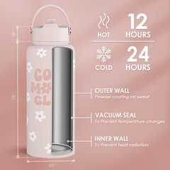 Pink Cool Mom Club SipChic | Straw Lid Water Bottle 32oz