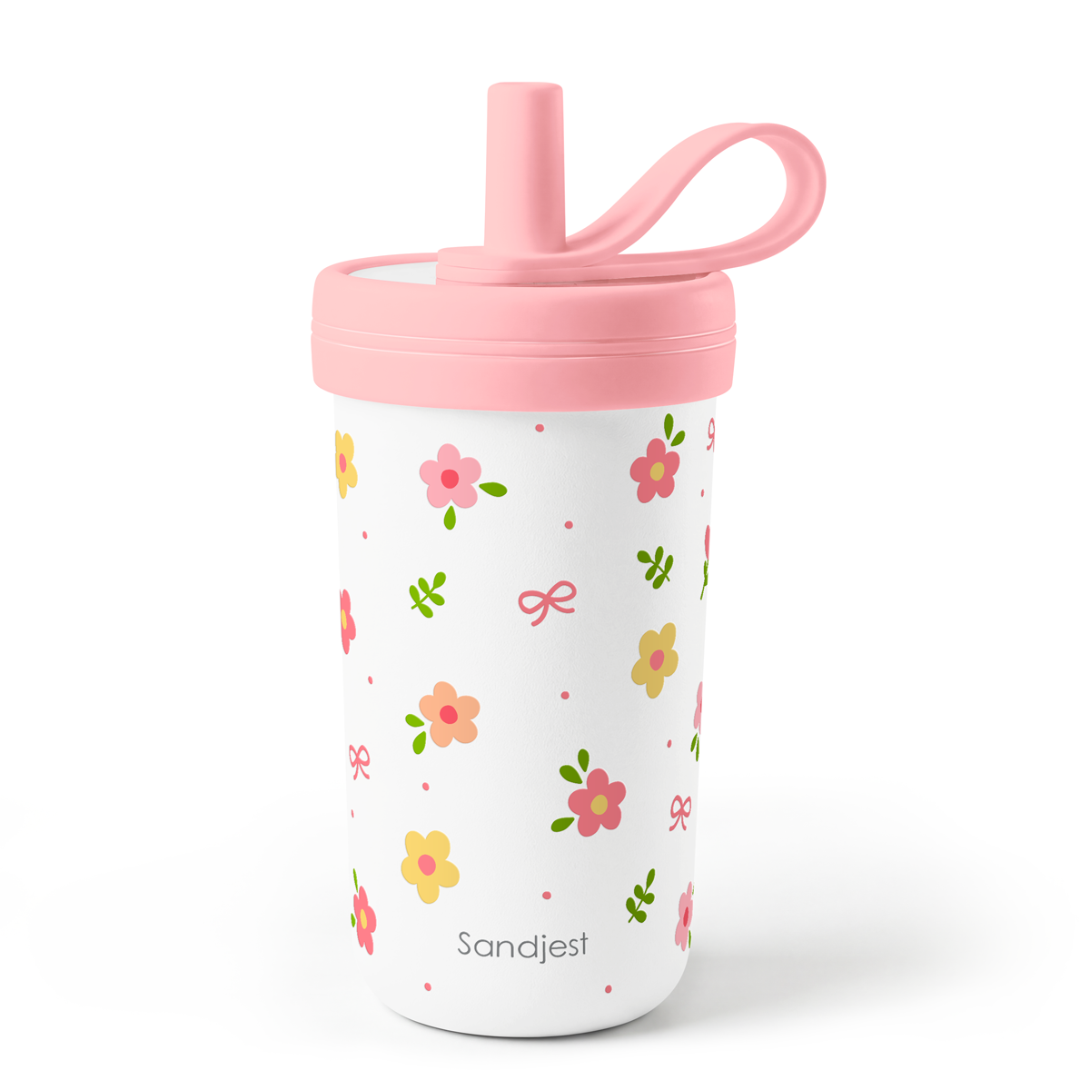 FunzyKup 14oz Kids Spill-resistant Straw Tumbler | Flowers