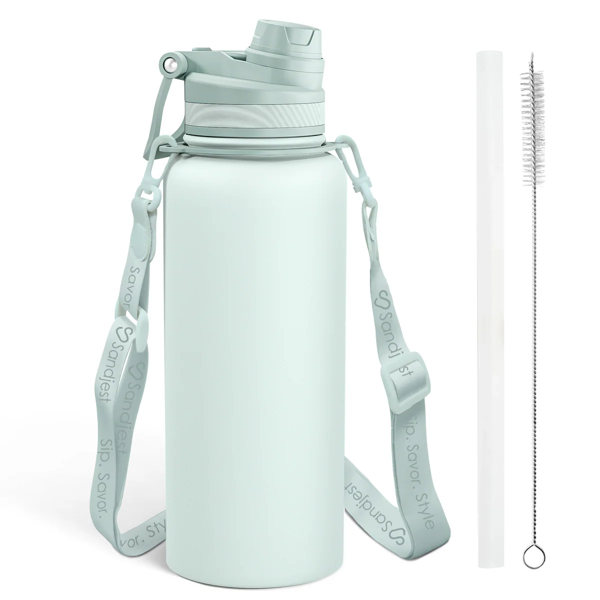 Mint CamelMate | 2-in-1 Lid Water Bottle with Strap 32oz