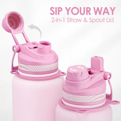 Pink CamelMate | 2-in-1 Lid Water Bottle with Strap 32oz