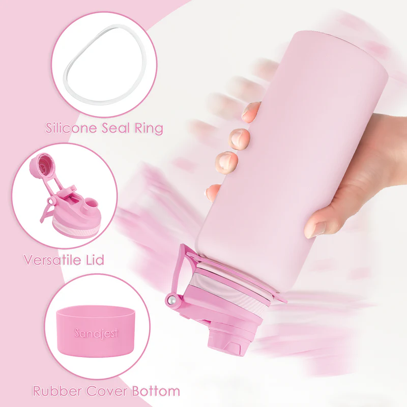 Pink CamelMate | 2-in-1 Lid Water Bottle with Strap 32oz