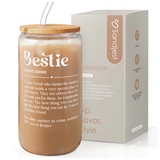 Best Friend GlassGlow | Glass Tumbler with Bamboo Lid 16oz