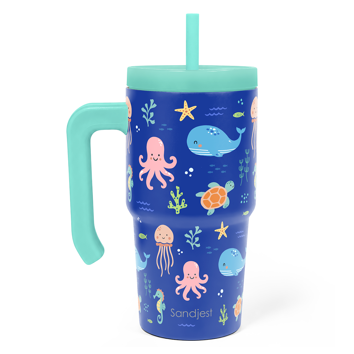 SippyKup 20oz Kids Tumbler with Half Handle | Sea Animals