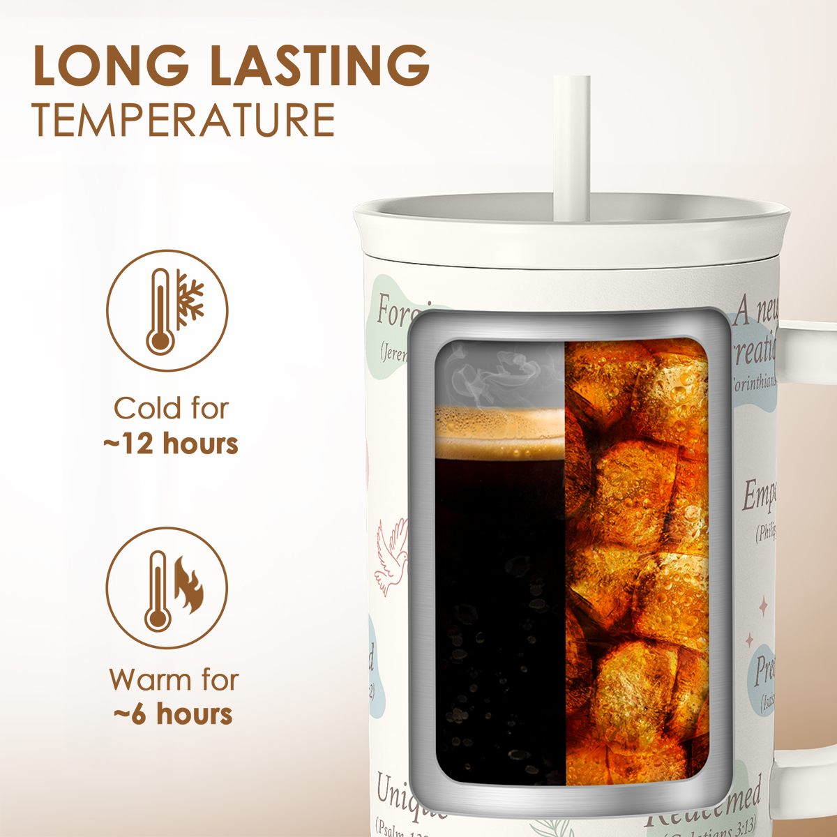 White Christian Slidemate | Slider Tumbler with Handle 40oz