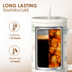 Christian Gift for Women – Inspiration Insulated Stainless Steel Tumbler with Handle and Straw - Religious Gifts for Birthday Christmas, 40oz