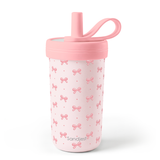 FunzyKup 14oz Kids Spill-resistant Straw Tumbler | Mini Bows