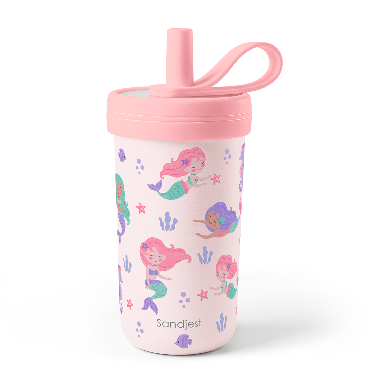 FunzyKup 14oz Kids Spill-resistant Straw Tumbler | Sweet Mermaids