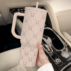 Horse Tumbler with Handle, Insulated Cup Stainless Steel Travel Mug Cup, Gifts for Women Girl, Equestrian Gift for Birthday Christmas, 40oz