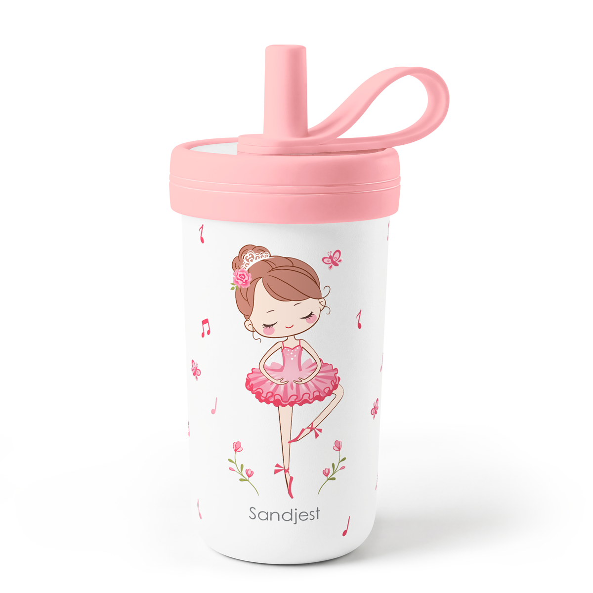 FunzyKup 14oz Kids Spill-resistant Straw Tumbler | Ballet Girl