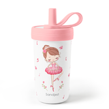 FunzyKup 14oz Kids Spill-resistant Straw Tumbler | Ballet Girl