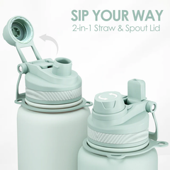 Mint CamelMate | 2-in-1 Lid Water Bottle with Strap 32oz