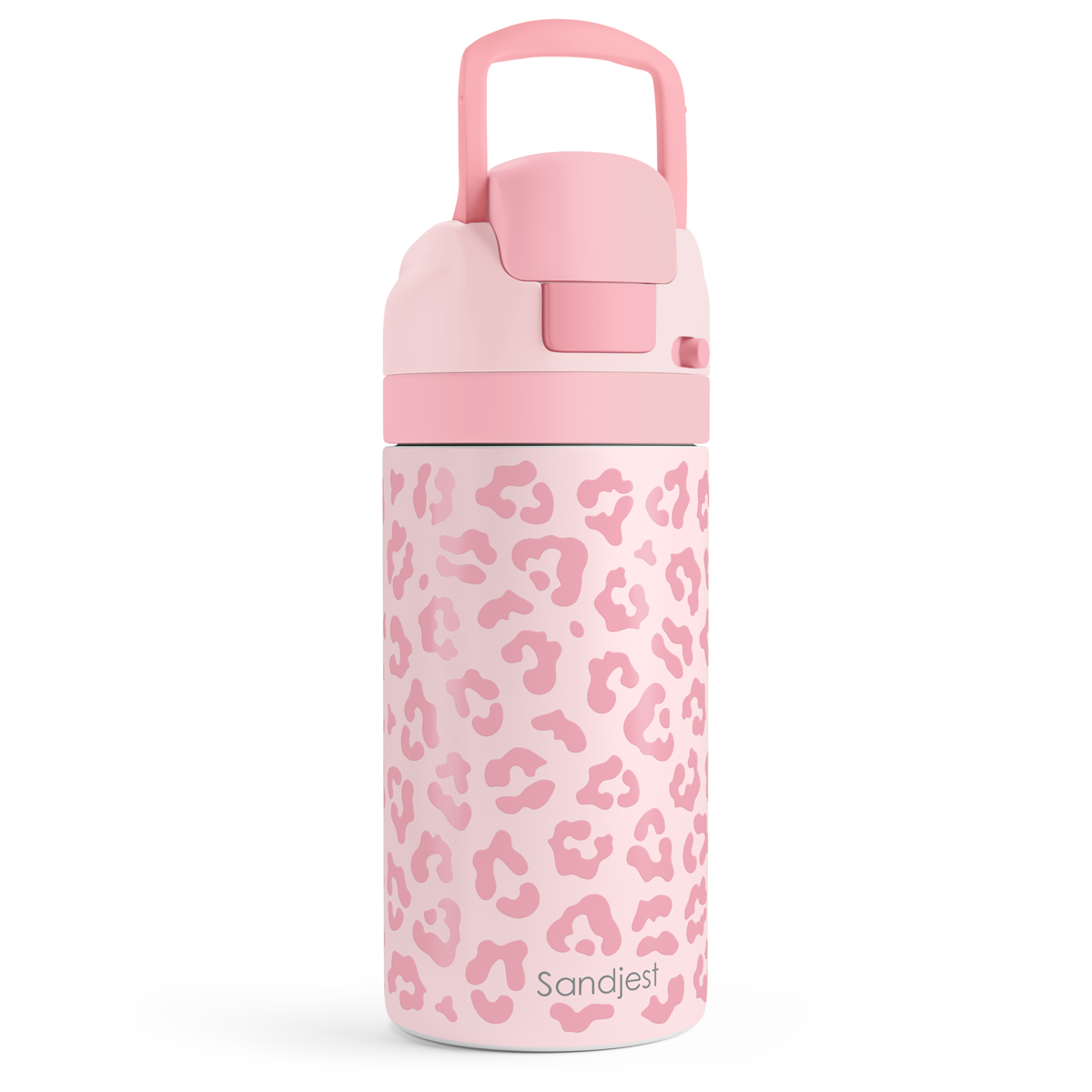 FunzyPop 16oz Kids Push-button Water Bottle | Candy Leopard