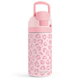 FunzyPop 16oz Kids Push-button Water Bottle | Candy Leopard