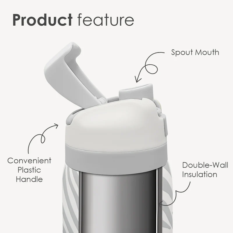 Grey Zebra VividPop | Push-button Lid Water Bottle 32oz