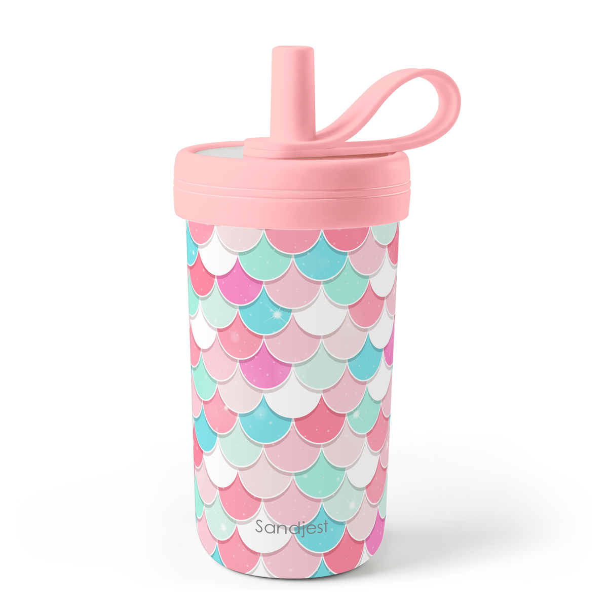 FunzyKup 14oz Kids Spill-resistant Straw Tumbler | Mermaid Scales