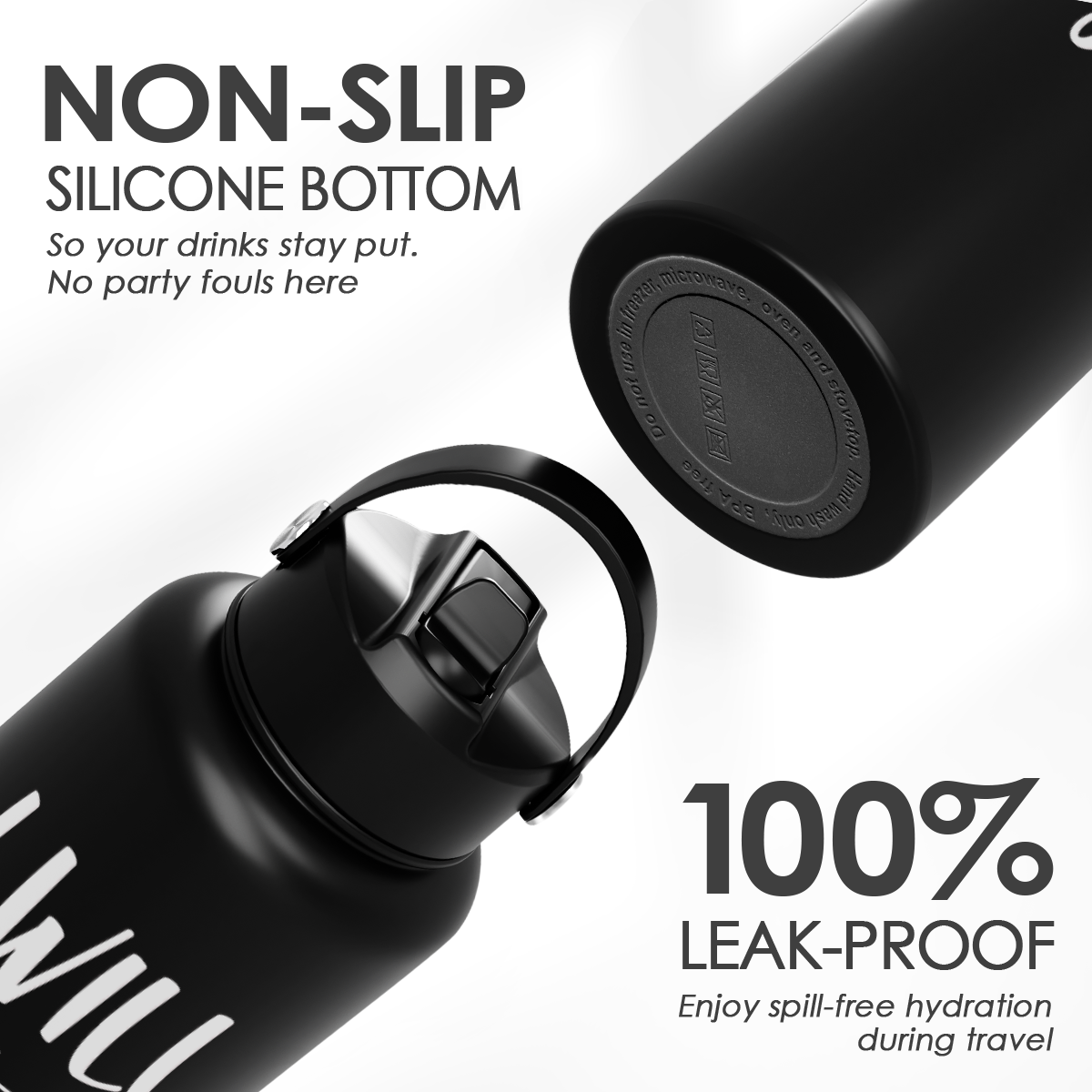 Black Nurse SipChic | Straw Lid Water Bottle 32oz