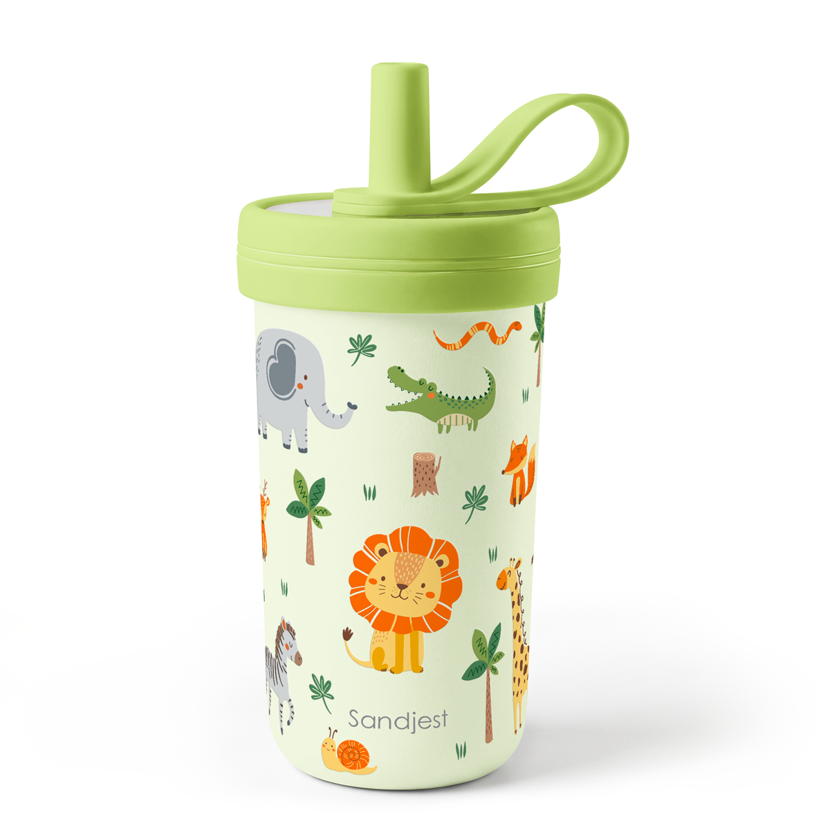 FunzyKup 14oz Kids Spill-resistant Straw Tumbler | Jungle Animals