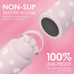 Daisy Water Bottle Stainless Steel 32oz Insulated with Lid, Flower Water Bottles Gifts for Women Girls Friends Teens Birthday Christmas