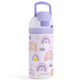 FunzyPop 16oz Kids Push-button Water Bottle | Rainbow