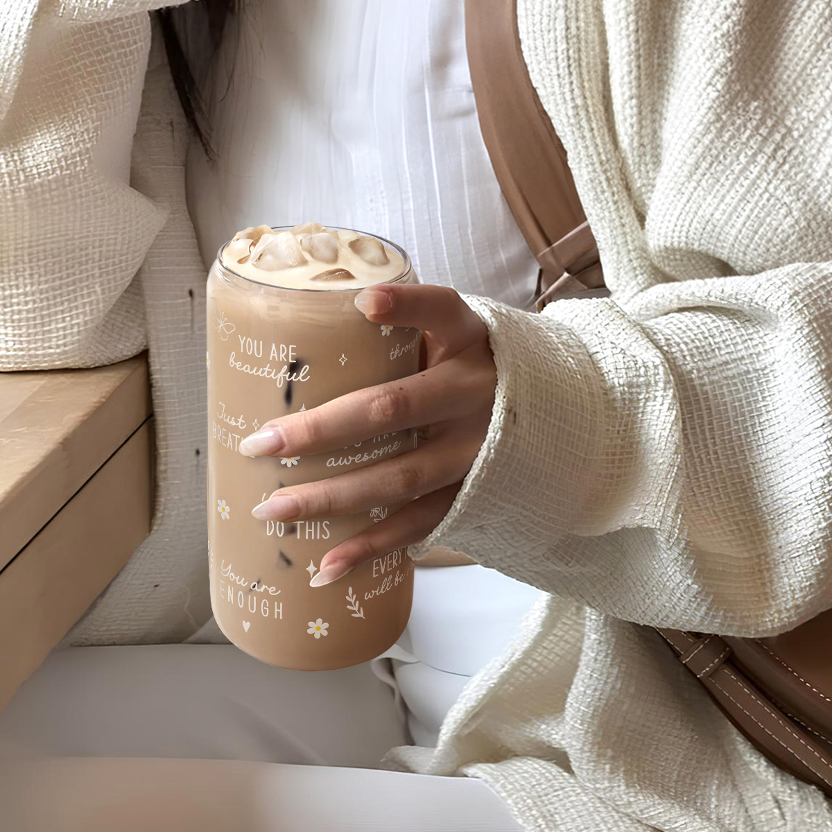 Inspiration GlassGlow | Glass Tumbler with Bamboo Lid 16oz