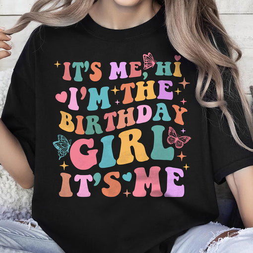 Sandjest Birthday T-Shirt I’m the Birthday Girl It’s Me Groovy Style Gift for Women Girl Friend