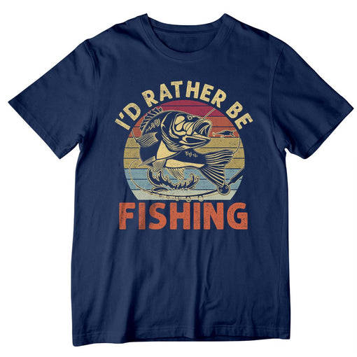 I'd Rather Be Fishing, Funny Fishing Saying Graphic Novelty T-Shirt