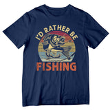 I'd Rather Be Fishing, Funny Fishing Saying Graphic Novelty T-Shirt