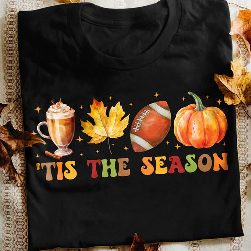 Sandjest Football Shirt, Tis The Season Shirt, Pumpkin Shirt, Football Shirt For Women, Thanksgiving Shirt, Fall Season Shirt, Cute Pumpkin Shirt