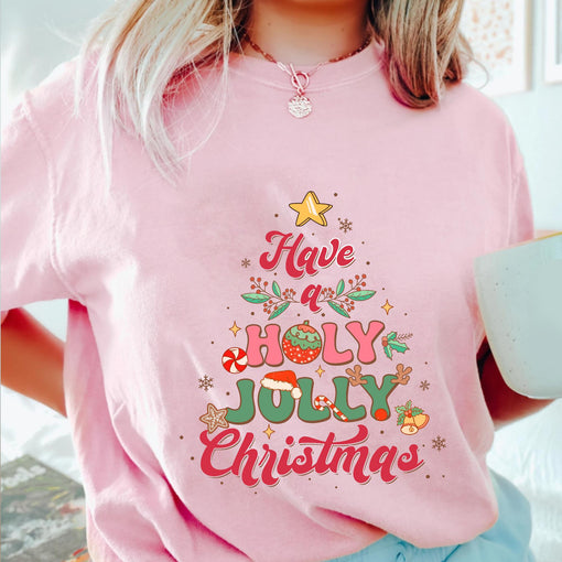 Sandjest Have a Holly Jolly Christmas Tshirt, Retro Christmas Tee, Cute Christmas Tshirt, Holly Jolly Tee, Christmas Gifts