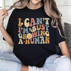 Sandjest New Mom T-Shirt I Can??t I??m Busy Growing a Human Gift for Women Pregnant Mom