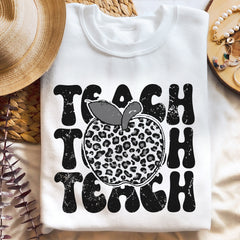 Sandjest Teacher T-Shirt Leopard Pattern Gift for Women Girl Friends