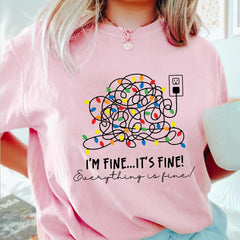 Sandjest Funny T-Shirt Everything Is Fine Gift for Women Girl Friend
