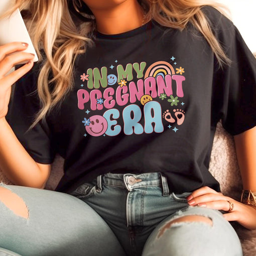 Sandjest Pregnant T-Shirt in My Pregnant Era Gift for Women Girl Friend