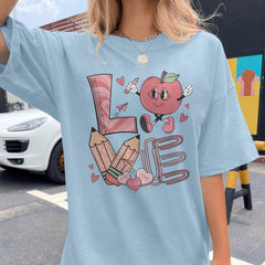 Sandjest Love Teacher Valentine T-Shirt Gift for Teacher Women Professor Friends