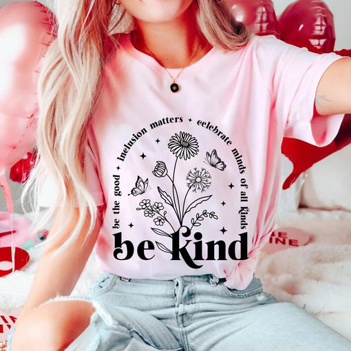 Sandjest Inspirational T-Shirt Celebrate Minds of All Kinds Be Kind Gift for Women Girl Friends