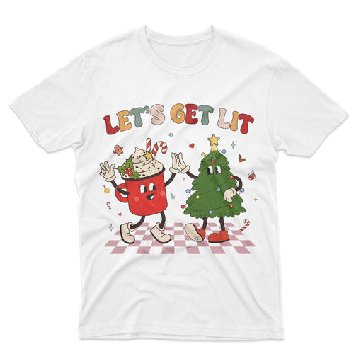 Sandjest Trendy Christmas Shirt for Women, Retro Trendy Christmas T-shirt, Hot Cocoa Vintage Woman Christmas Graphic Tee, Groovy Xmas Shirt